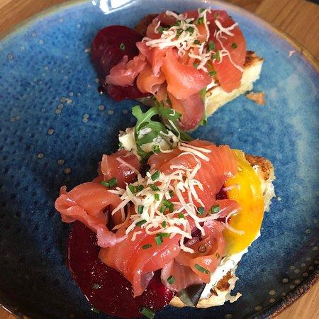 Blaue Kappe Essen und Trinken