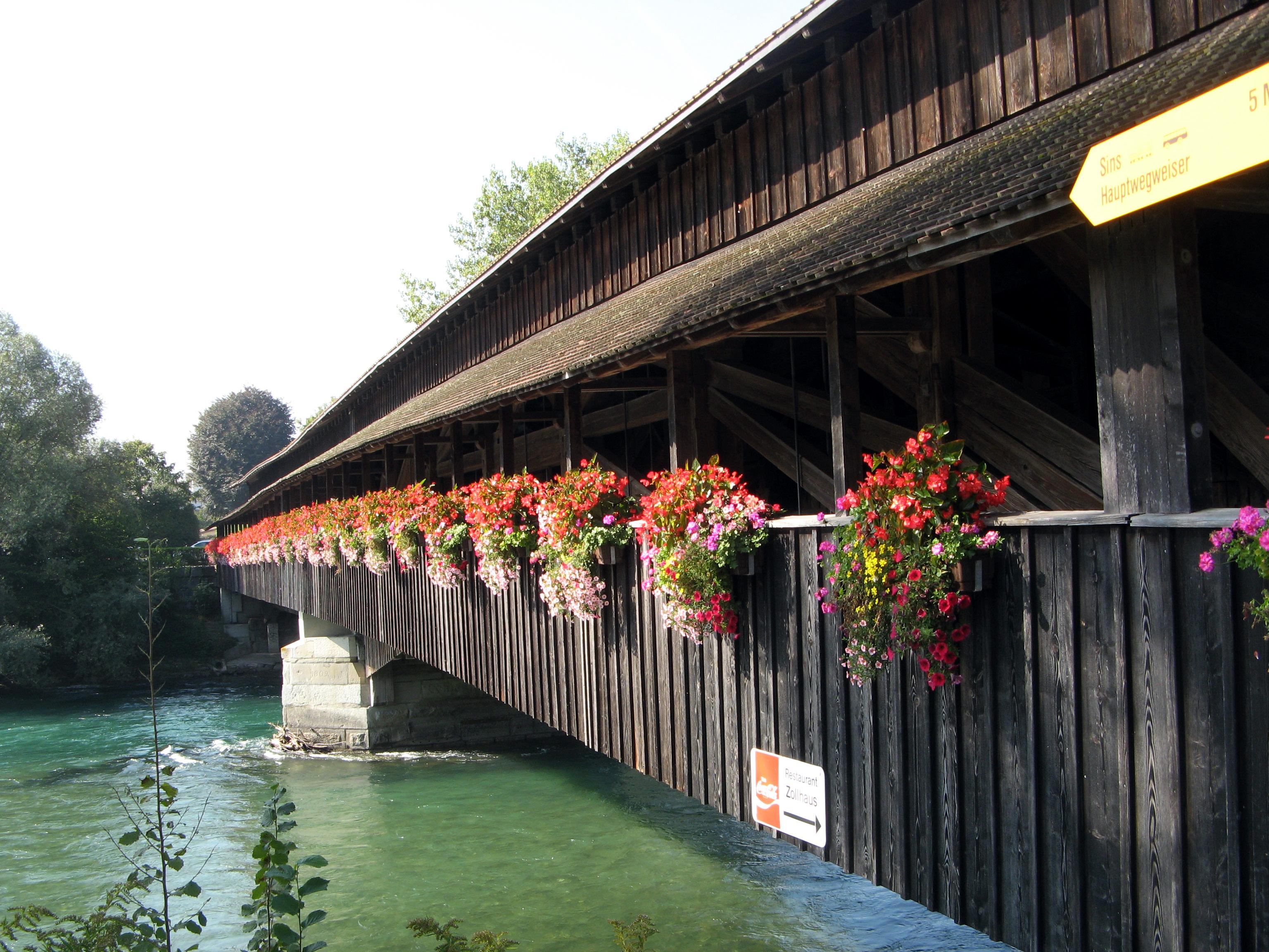 Wooden Bridge across the Reuss river
