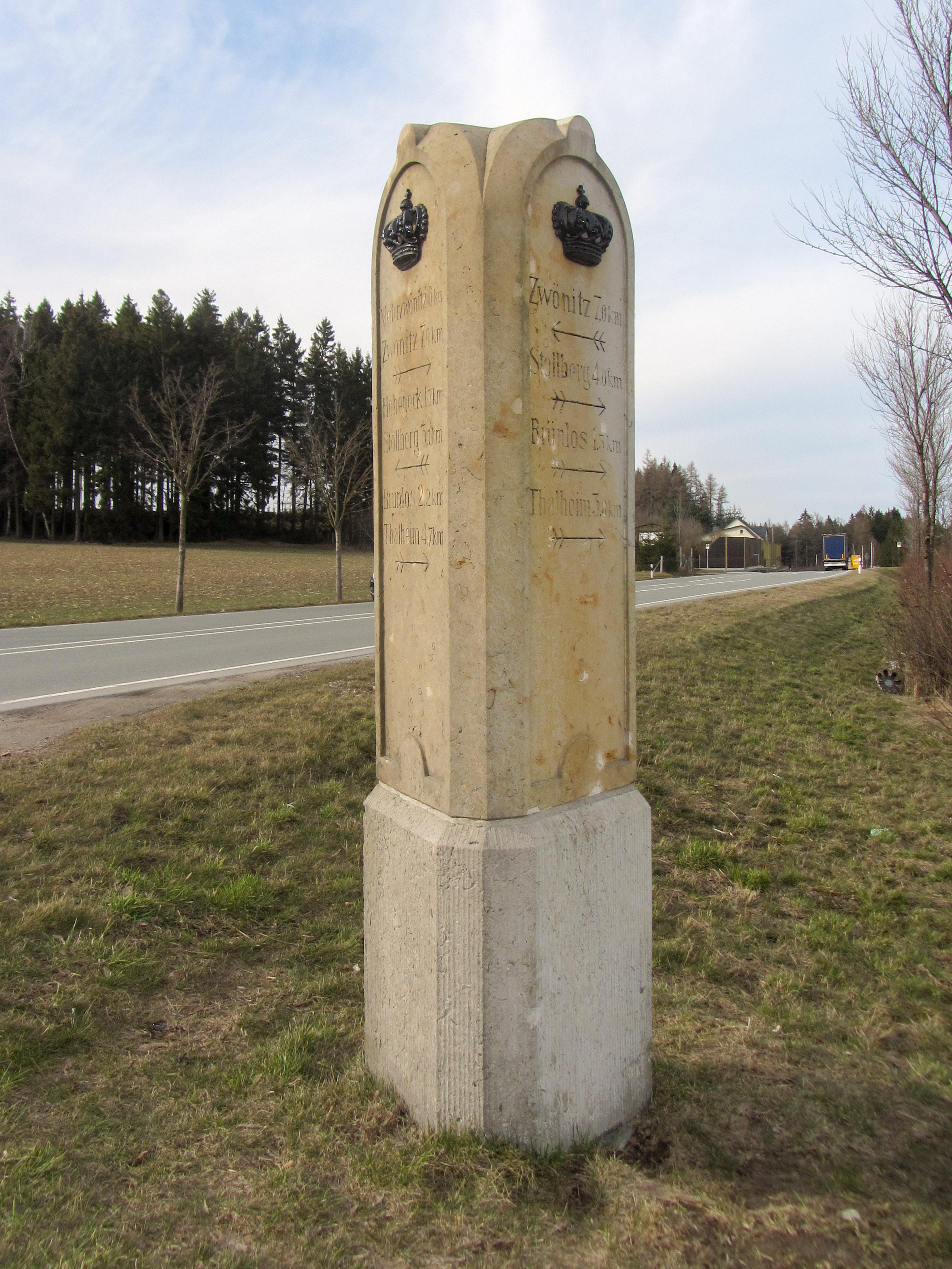 Königlich-Sächsischer Meilenstein Brünlos